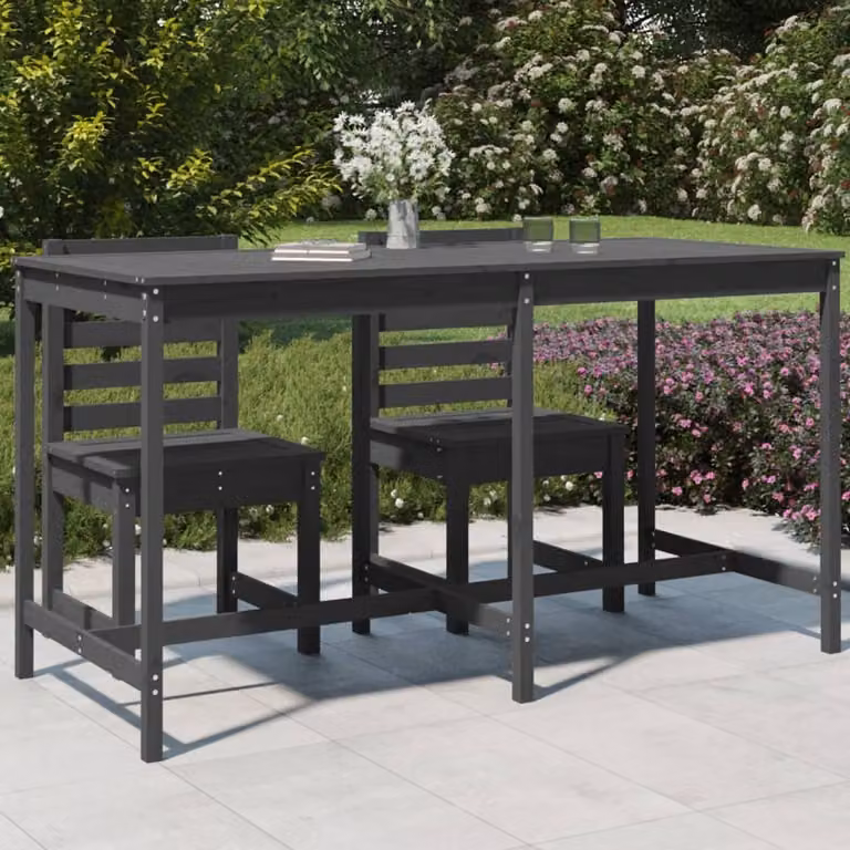 Maison Exclusive - Tavolo da giardino grigio 203,5x90x110 cm in legno massello di pino