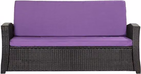 Cuscini da giardino in polyrattan - Cuscini per sedie da esterno - Comodità di seduta - Tessuto resistente alle intemperie - 160x60x50 cm - Pelle nero intenso