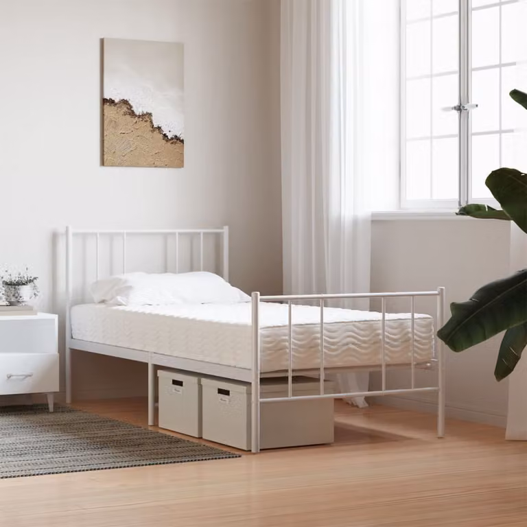 vidaXL Materasso in Schiuma Bianco 100x200 cm Durezza H2 H3