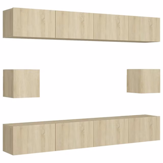 Set di Mobili Porta TV 6 pz | Armadietto TV | Mobile Porta TV Rovere Sonoma in Legno Multistrato