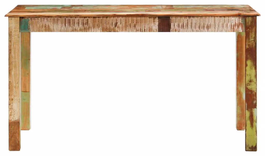 vidaXL Tavolo da pranzo in legno massiccio antico 140x70x76 cm