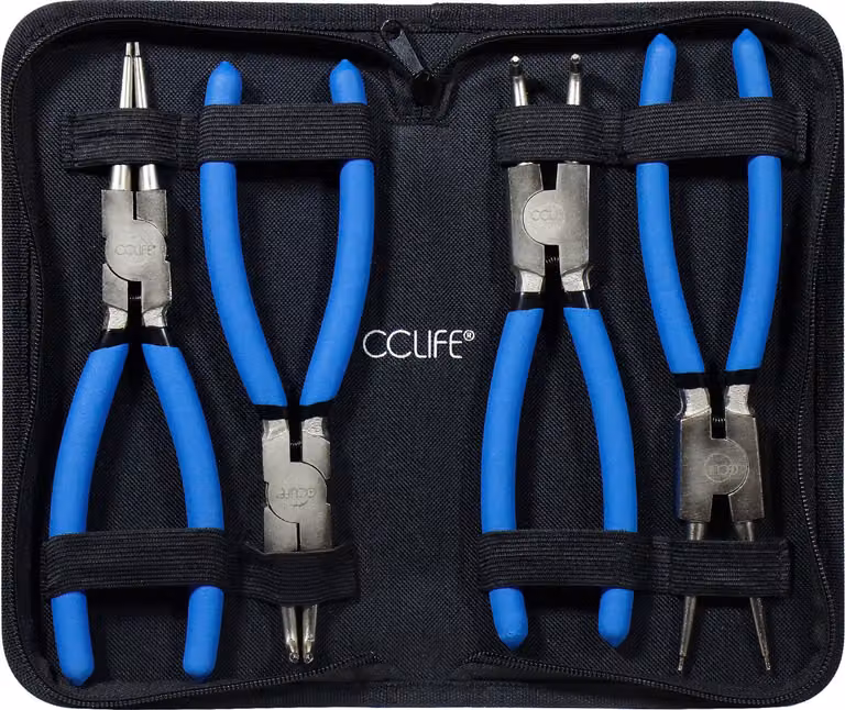 CCLIFE 150MM Set di 4 pinze per anelli di sicurezza per anelli di sicurezza, lunghezza 150 mm