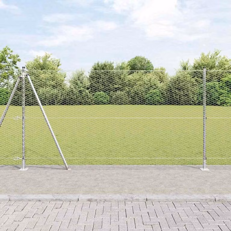 Maison Exclusive - Palo della recinzione Argento 10 x 1,2 m (maglia da 25 mm)