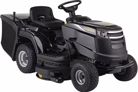Trattorino Alpina AT4 98 HWA nero con larghezza di taglio 98 cm e kit mulching e sacco di raccolta