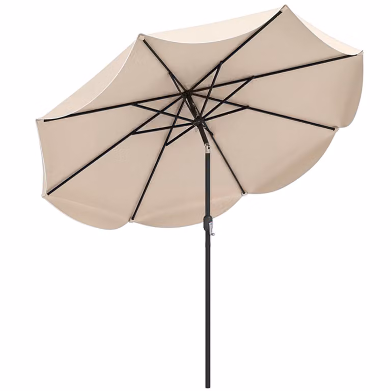 Ombrellone da giardino KOMFOTTEU con protezione solare e inclinazione regolabile, ombrellone da terrazza con manovella, ombrellone per terrazza, picnic, caffetteria, φ270 x 245 cm
