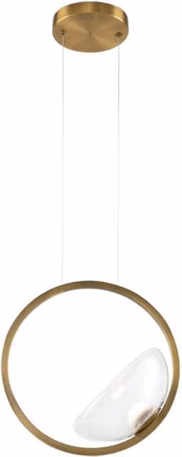 Lampada a sospensione LED Maytoni Lunare ottone vetro