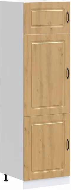 Mobile da cucina Kalmar con piedini regolabili in rovere, colore marrone, L: 60 cm, P: 57 cm, H: 207 cm – 1