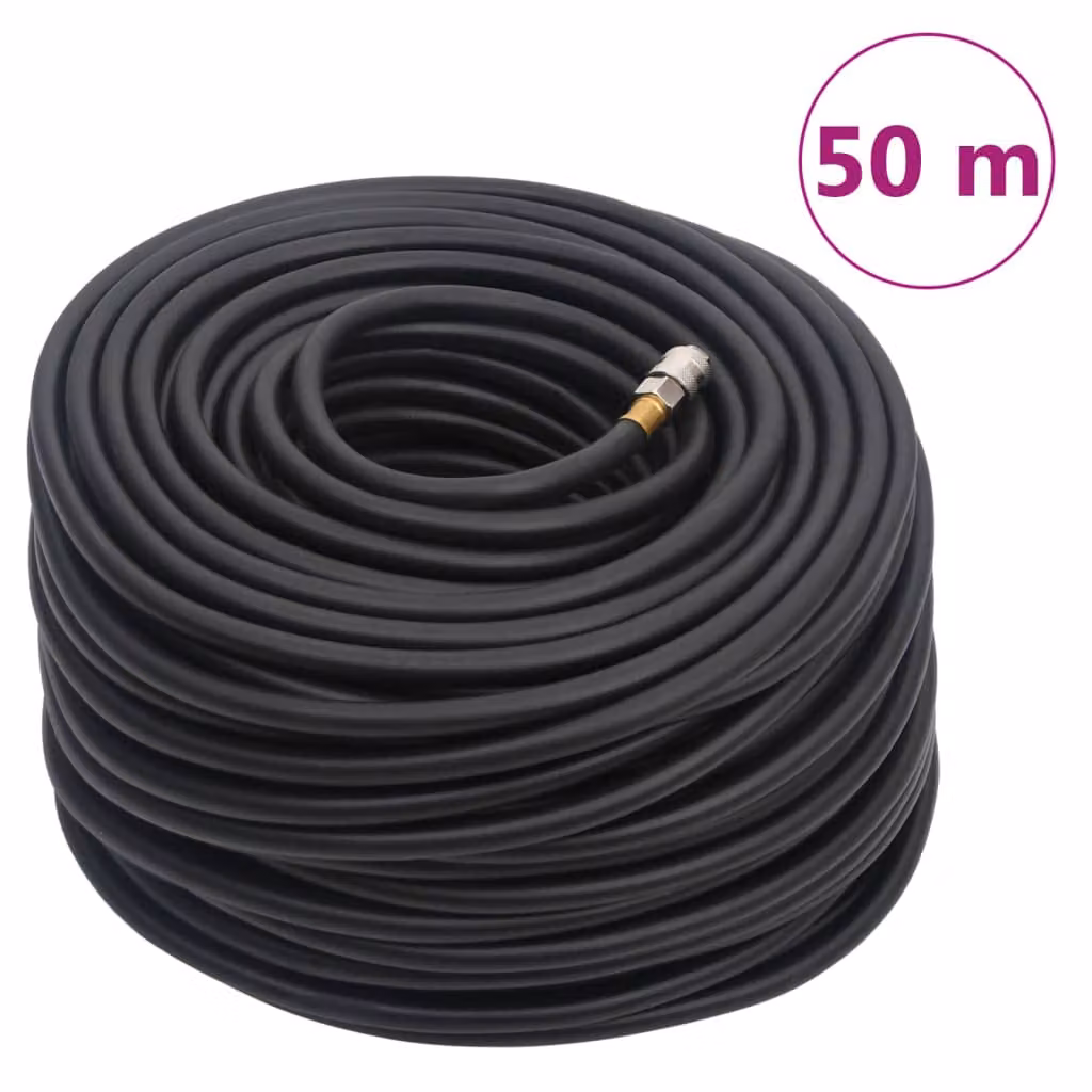 The Living Store Tubo flessibile ibrido nero 50 m in gomma e PVC