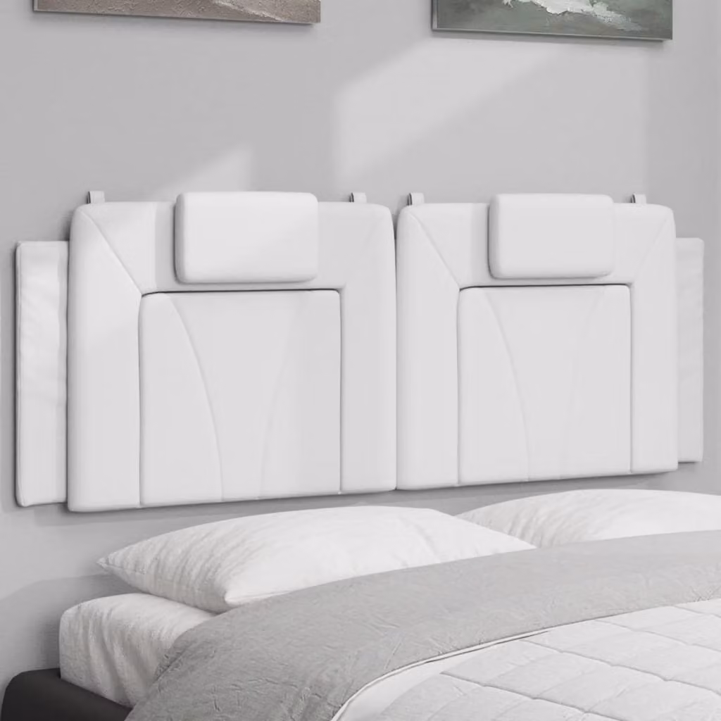 Cuscino Testiera Viana vidaXL in Similpelle Bianco, Larghezza: 140 cm