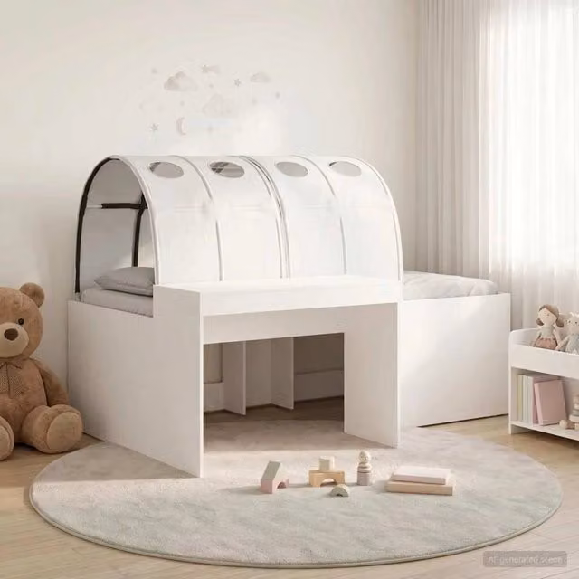 Letto con Tunnel 3 pz Bianco Legno ingegnerizzato 3423647