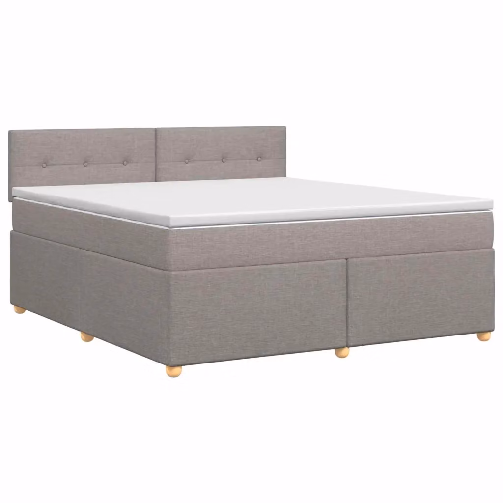 Letto box spring con materasso ibrido vidaXL color tortora L/P/H: 140 x 200 x 88 cm – 2