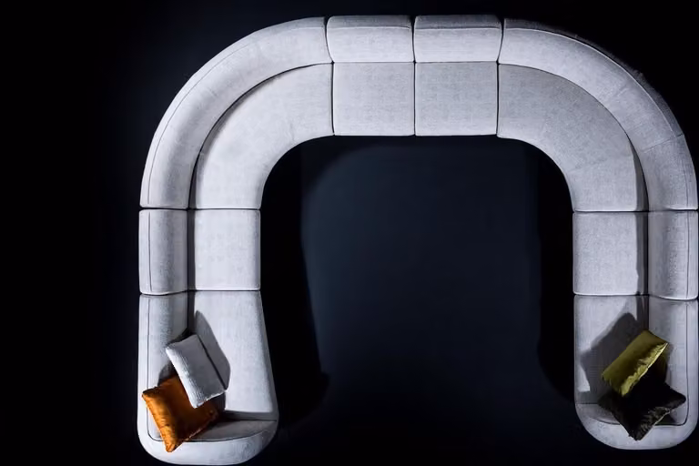 Sofa U-Form Luxus Wohnzimmer Design Modern Textil Wohnlandschaft Couch