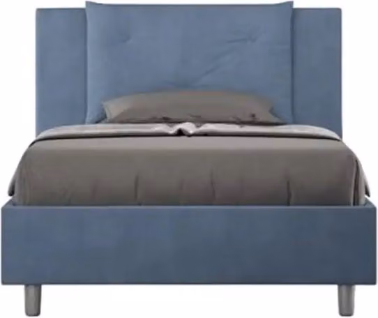 Letto singolo contenitore imbottito Appia Ityhome in microfibra blu L: 100 cm, P: 190 cm – 1