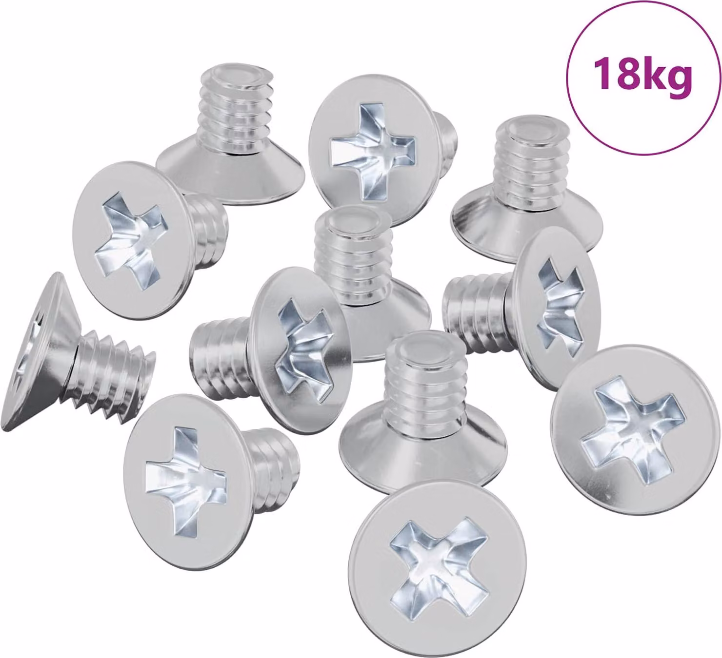 Viti a testa conica 32727 pcs Argento Ferro