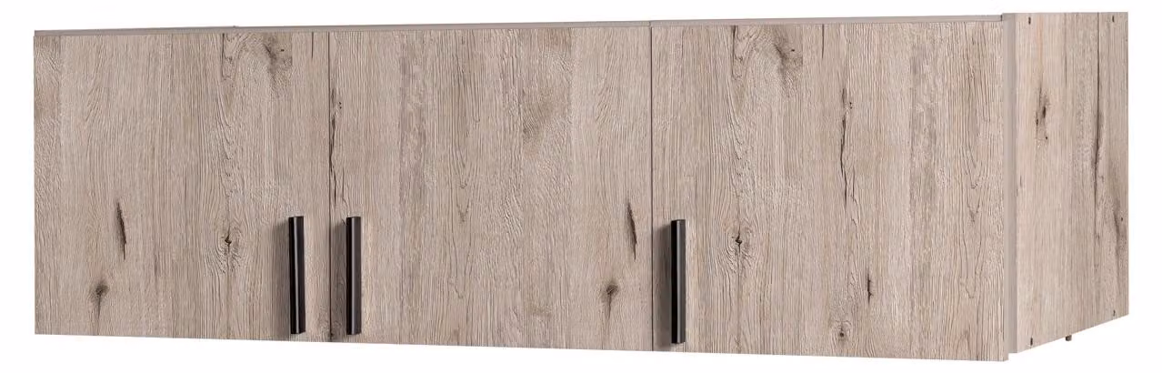 raumhirsch, elemento superiore per armadio in legno di quercia Wellington, finitura grafite, dimensioni 136 x 40 x 53,6 cm