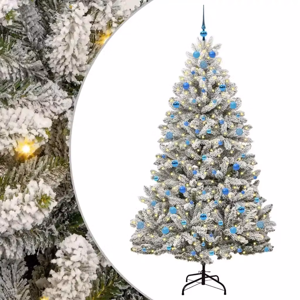 Albero di Natale artificiale moderno vidaXL verde con 300 LED bianco caldo, Altezza: 210 cm – 2