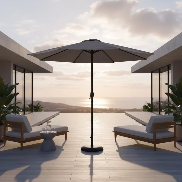 Ombrellone Ombrellone Ø3m grigio Illuminazione Ombrellone da spiaggia Ombrellone da giardino UV