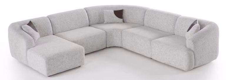 Zona giorno, stile moderno, colore beige, nuova, spaziosa, confortevole, soggiorno