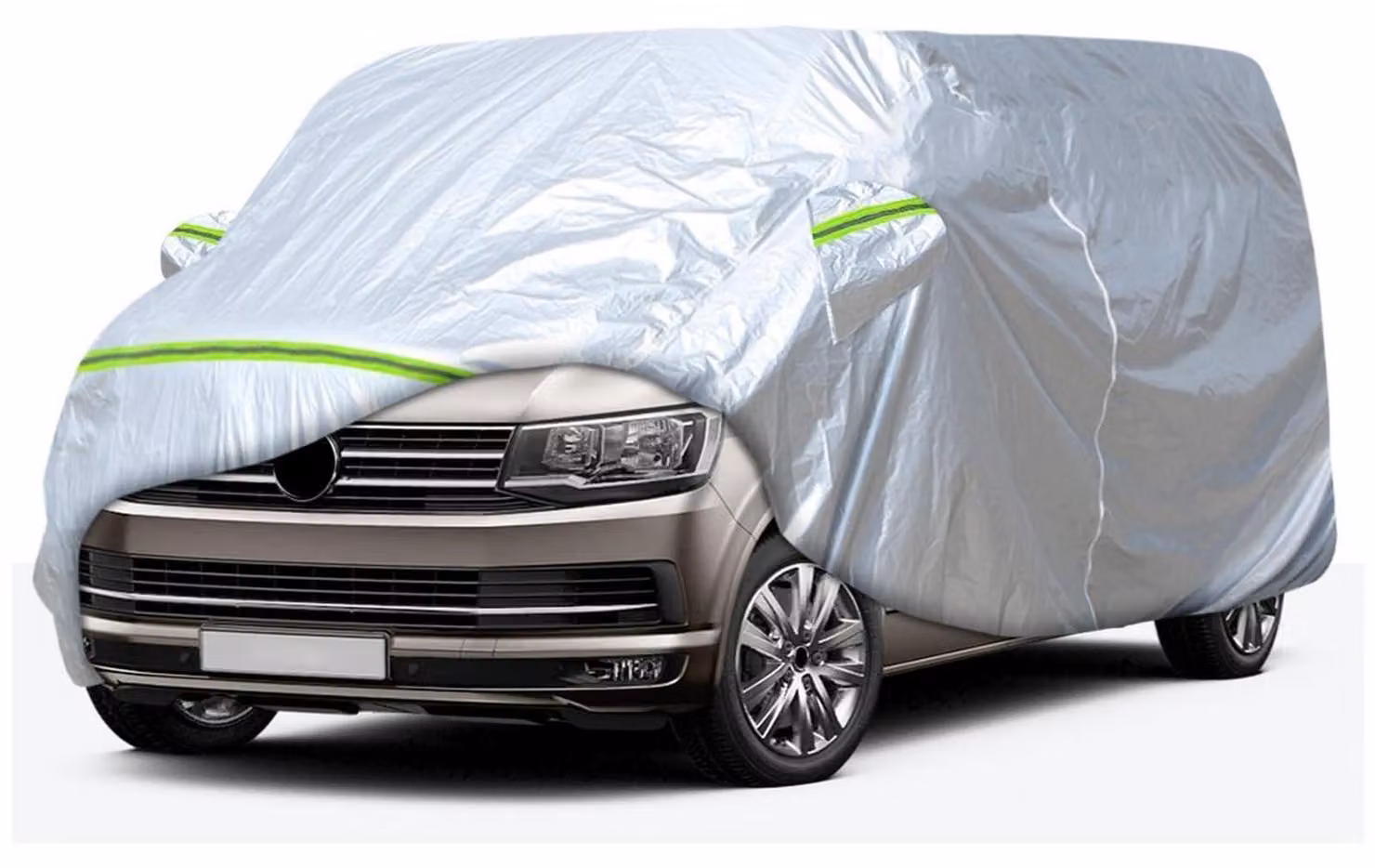 Copertura per auto, adatta a garage, traspirante, per VW T5 T6, colore argento, realizzata in poliestere 300D, con cerniera