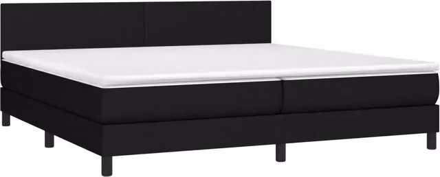 Letto con Materasso a Molle vidaXL in Tessuto Nero con Illuminazione LED e Porte USB L/P/H: 200 x 200 x 203 cm