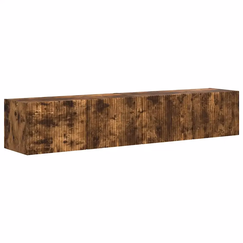 Set di 2 mobili TV da parete vidaXL in rovere marrone, design moderno per soggiorno, L 60 cm x P 31 cm x H 29,5 cm – 2