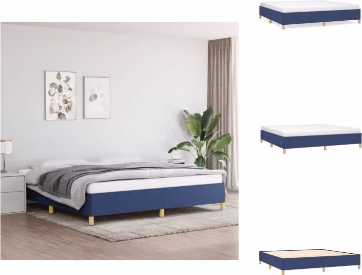 vidaXL Struttura letto blu 200x200 cm in tessuto - Letti e strutture letto