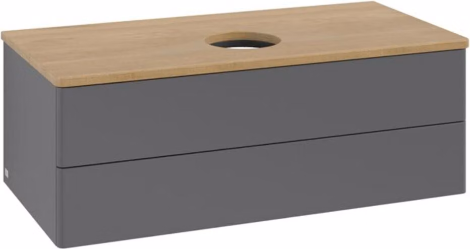 V&B Mobiletto senza struttura frontale - illuminazione Antao 100x36x50cm, WBP hon. Oa, Antrac. m Lac