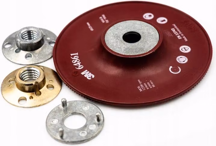 3M Platorello ad alte prestazioni ø 125mm attacco M14 - Platorello per smerigliatrice angolare, rosso a coste, 1 pezzo