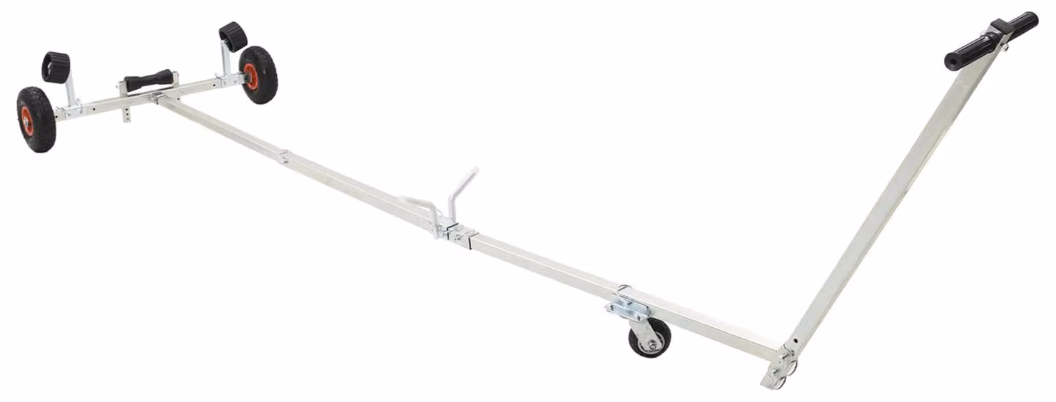vidaXL Rimorchio per barche regolabile con pneumatici ad aria, portata 200 kg, colore argento