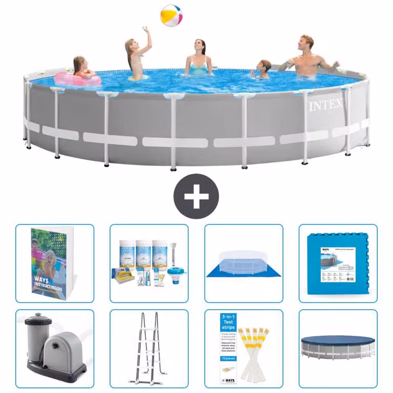 Struttura per piscina a forma di prisma - 549x122 cm - composta da 7 elementi - modello S536