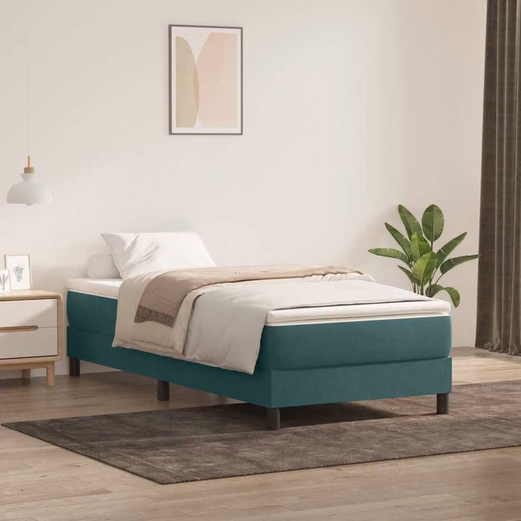 Maison Exclusive - Letto a Molle senza Materasso Verde Scuro 80x220 cm Velluto