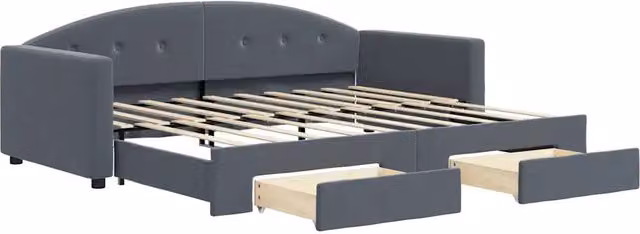 Divano letto | Sof¨¤ letto | Letto singolo Estraibile Cassetti Grigio Scuro 90x190cm Velluto