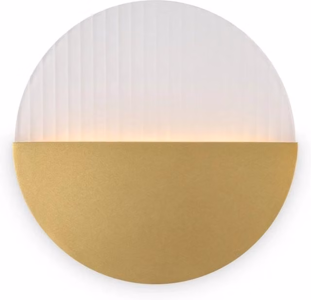 Maytoni Applique Moderna Jupiter con LED Integrato in Ottone e Vetro Ondulato Bianco e Oro