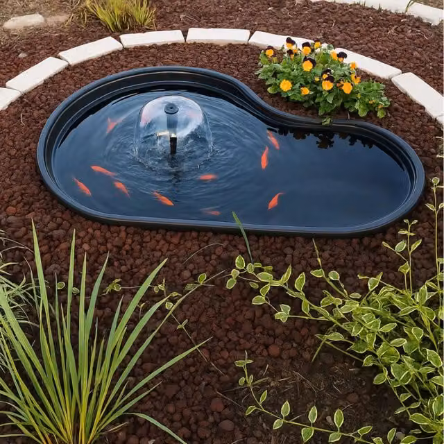 Laghetto da giardino fusine nero litri 150 dimensioni cm 113x74x h 45