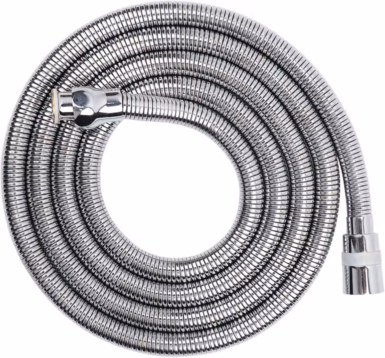 Tubo flessibile per doccia, 2 metri, in acciaio inossidabile, con protezione anti-torsione, per attacco standard G 1/2"