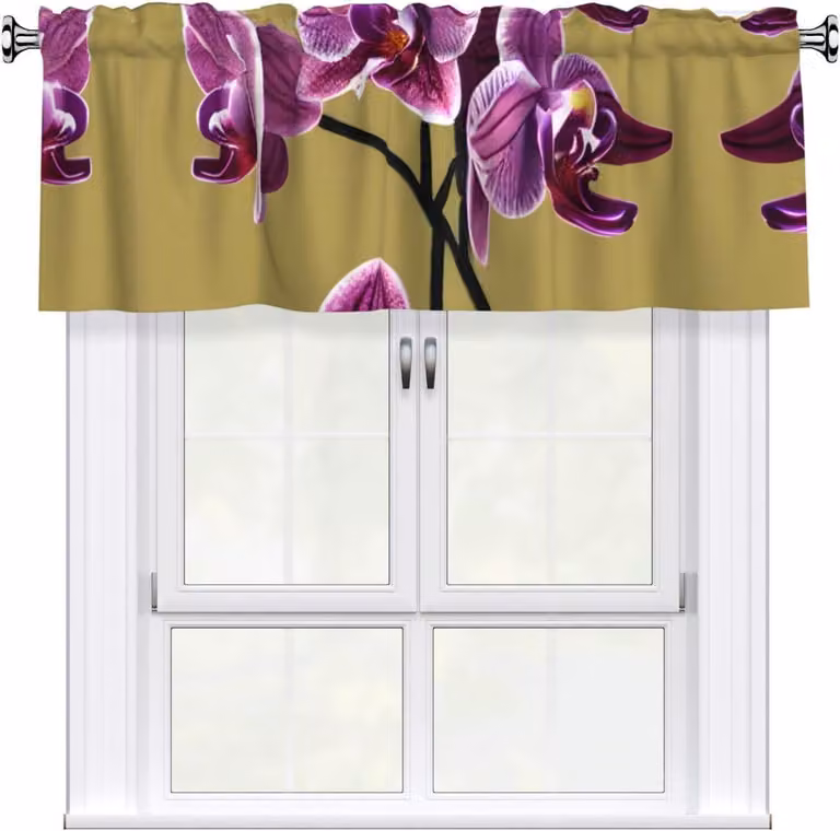 Tenda decorativa a forma di orchidea per finestre, dimensioni 137,2 x 45,7 cm, facile da applicare, ideale per cucine, camere da letto e altri ambienti