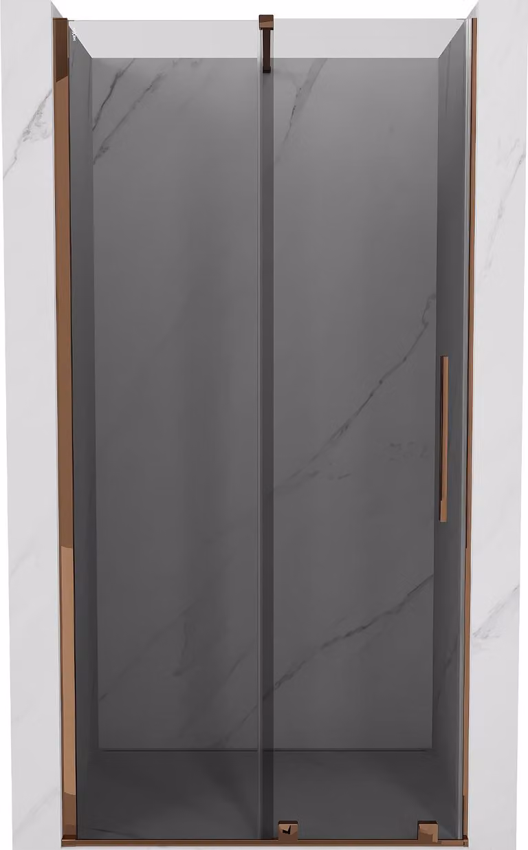 Mexen Velar porta doccia scorrevole 90 cm, grafite, oro rosa - 871-090-000-41-60