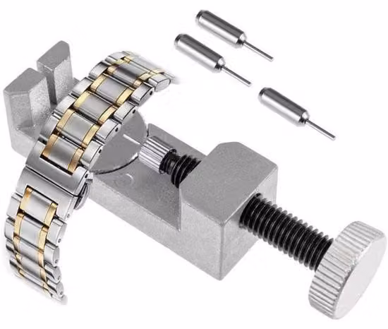 Strumento per smontare orologi da polso - Attrezzo per orologi da polso - Taglia-cinturino per orologi da polso - Acciaio - 3 rivetti inclusi