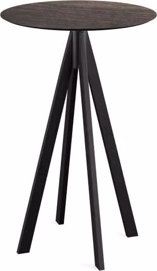 Infinity - Tavolo da bar, struttura nera + piano in HPL effetto legno sbiancato, Ø70 cm, 1 pezzo