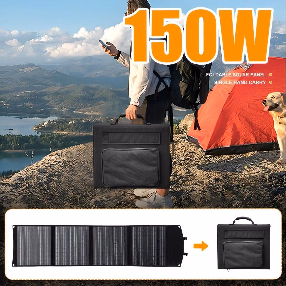 Pannello solare monocristallino pieghevole - Pannello solare portatile - Pannello solare per campeggio - Pannello solare con porta USB