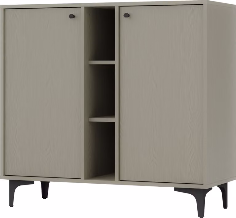 Comodà Masseno TORINO da 100 cm con 2 ante per soggiorno e camera da letto, stile moderno, 100x41x94 cm, verde chiaro / verde chiaro