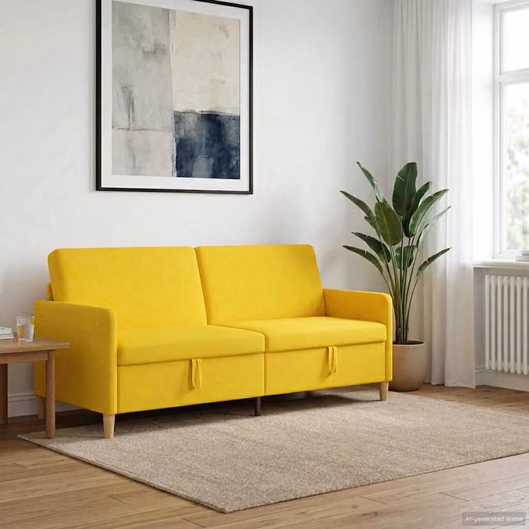 vidaXL Divano Moderno con Contenitore Giallo L: 192 cm, P: 78 cm, H: 87 cm