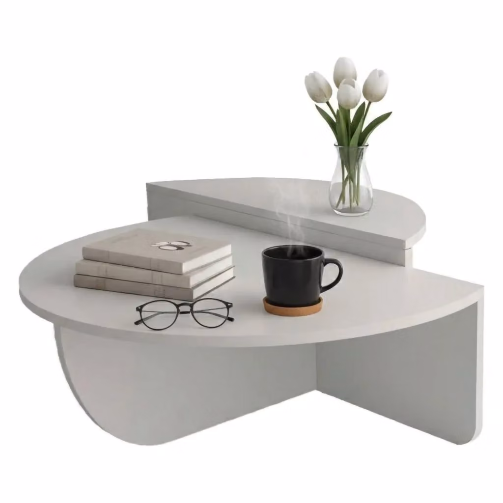 Tavolino da salotto Azim DMORA Bianco L 90 cm x H 35 cm – 2
