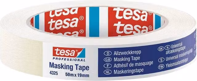 Nastro Maschera Edilizia tesa Bianco L: 1,9 cm x 50 m, Confezione da 96 Pezzi