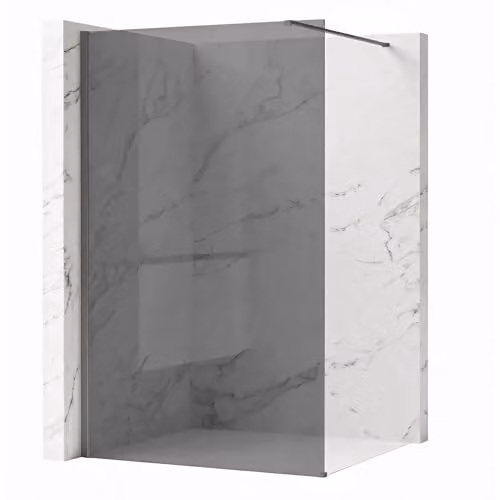 Rea - Parete Doccia Flexi Grey 120 Vetro Grigio Da 8 Mm, Titanio, Walk-In 120X120X195Cm