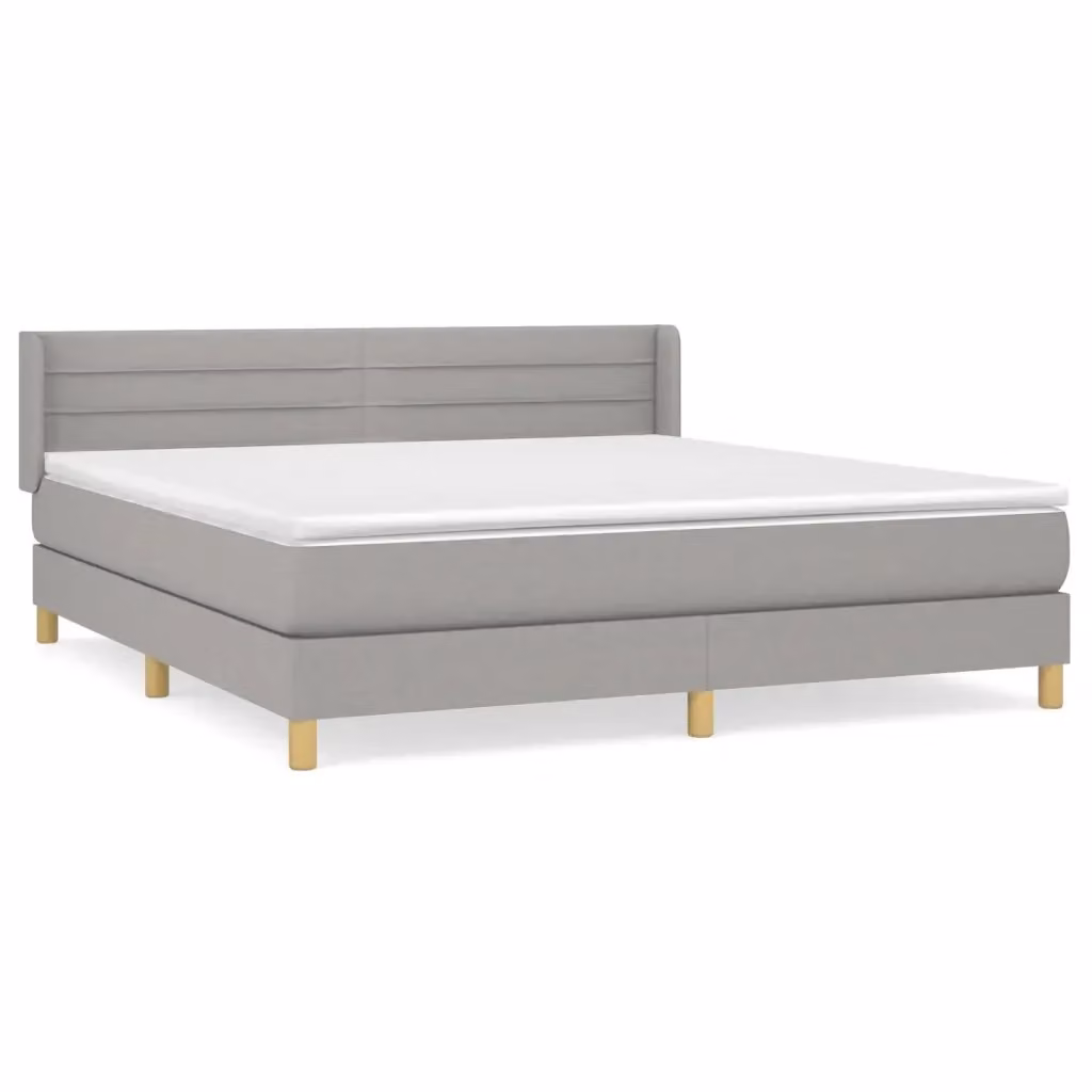 Letto Ibrido con Giroletto a Molle e Materasso vidaXL, Grigio e Bianco, L/P: 160 x 200 cm – 2