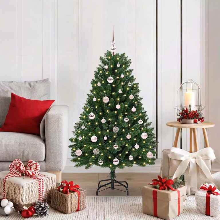 Maison Exclusive - Albero di Natale artificiale con punta e decorazioni a sfera, altezza 120 cm