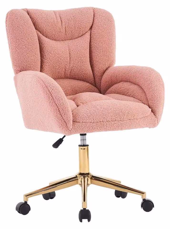 Sedia da ufficio, design ergonomico, regolabile in altezza, rosa