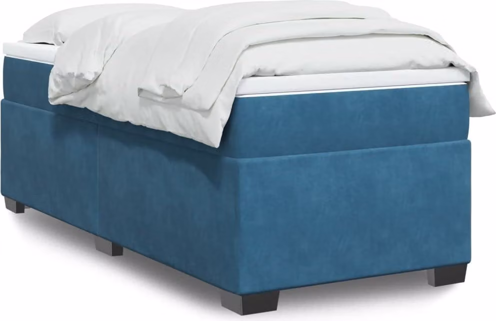Maison Exclusive - Giroletto a Molle con Materasso Blu Scuro 90x200 cm in Velluto