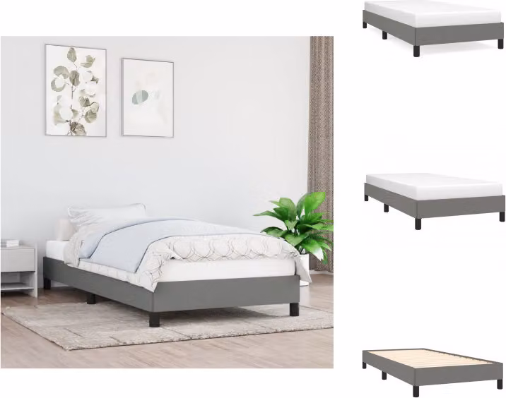 vidaXL Struttura letto grigio scuro 90x200 cm in tessuto - Letti e strutture letto